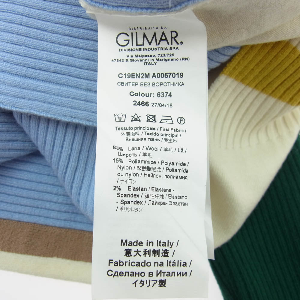 ヌメロヴェントゥーノ ドッキング ニット セーター ライトブルー系 グリーン系 40【中古】