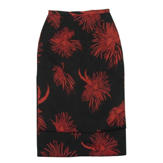 ヌメロヴェントゥーノ 19I-C035-5951 アネモネ 総柄 スカート イタリア製 ブラック系 レッド系 38【中古】