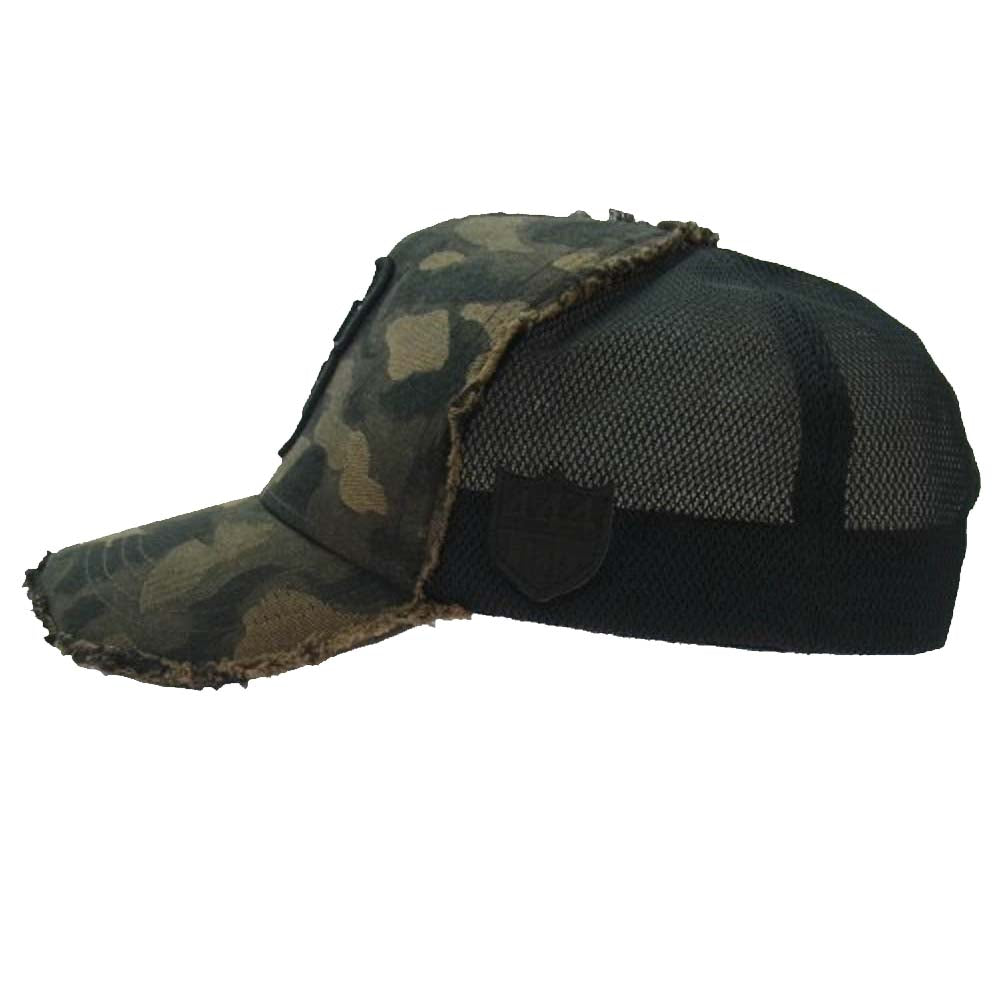 ヨシノリコタケ カモフラ 迷彩 メッシュ キャップ カーキ系【中古】