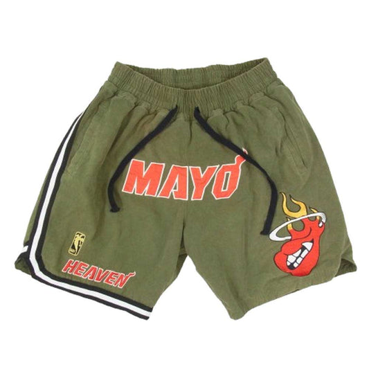 メイヨー 22MY-PT22 HEAVEN Embroidery Shorts ヘヴン エンブロイダリー ショーツ ショート ハーフ スウェット パンツ カーキ系 M【中古】
