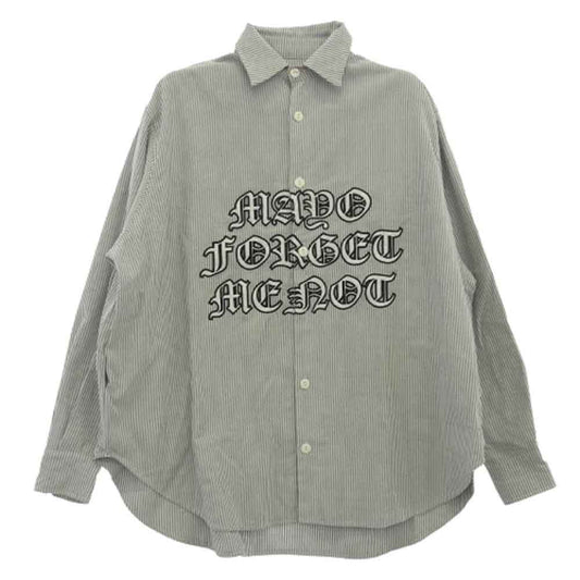 メイヨー 24MY-SSH01 FGMN EMBROIDERY STRIPE SHIRT エンブロイダリー ストライプ 刺繍 長袖 シャツ グレー系 ホワイト系 M【中古】
