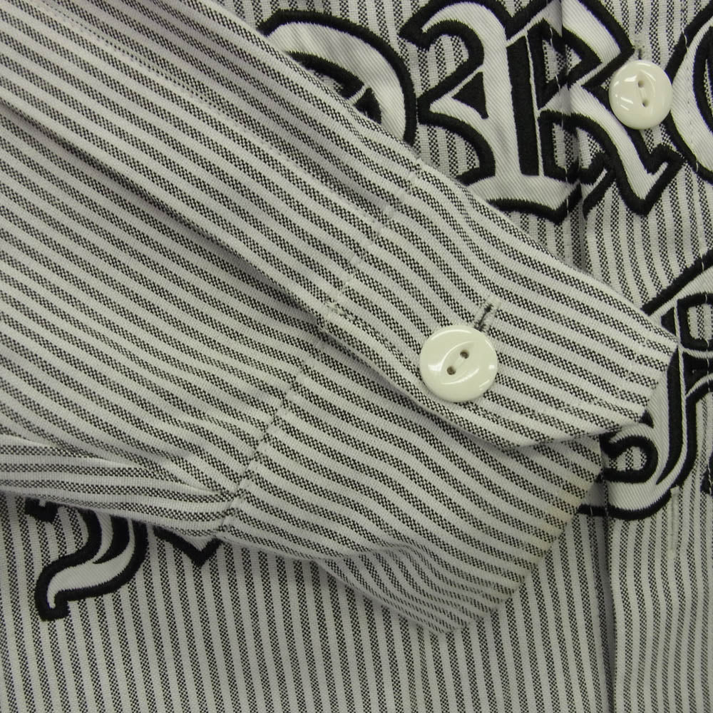 メイヨー 24MY-SSH01 FGMN EMBROIDERY STRIPE SHIRT エンブロイダリー ストライプ 刺繍 長袖 シャツ グレー系 ホワイト系 M【中古】