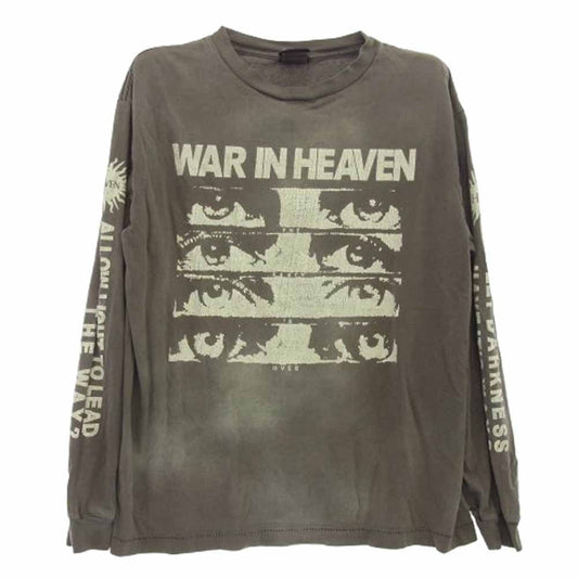 SAINT MICHAEL セントマイケル 21AW SM-A21-0000-024 EYES WIH L/S TEE アイズ プリント 長袖 ロングスリーブ Tシャツ カットソー ロンＴ チャコール系 L【中古】
