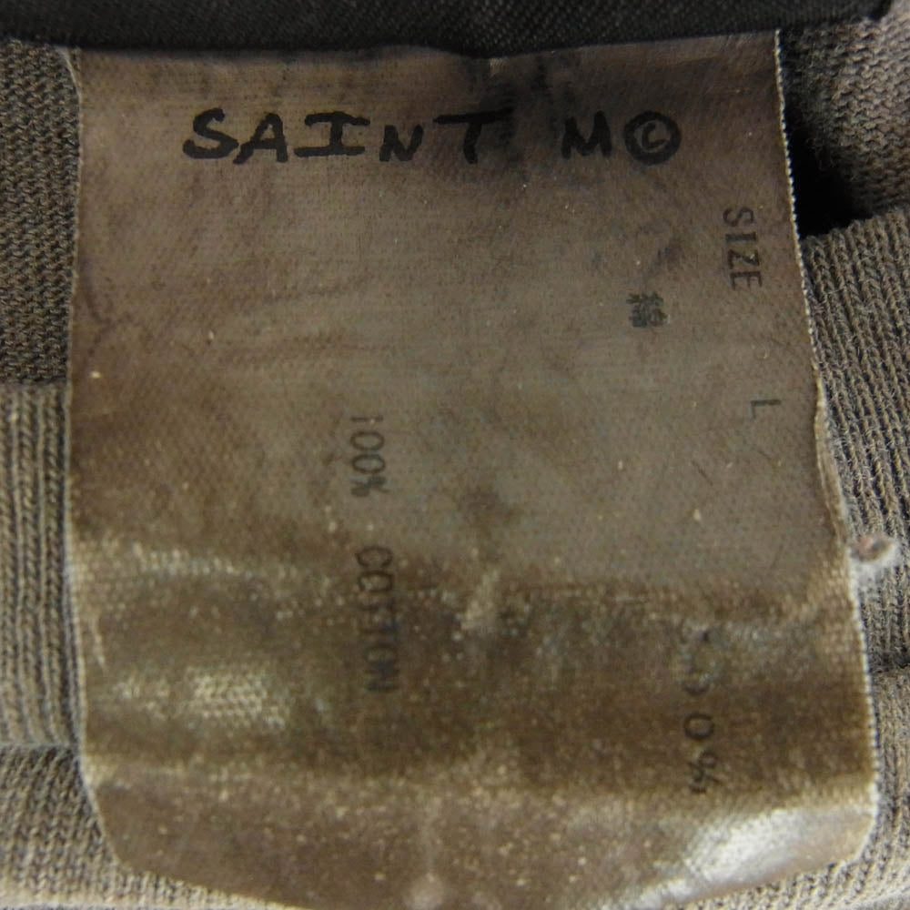 SAINT MICHAEL セントマイケル 21AW SM-A21-0000-024 EYES WIH L/S TEE アイズ プリント 長袖 ロングスリーブ Tシャツ カットソー ロンＴ チャコール系 L【中古】