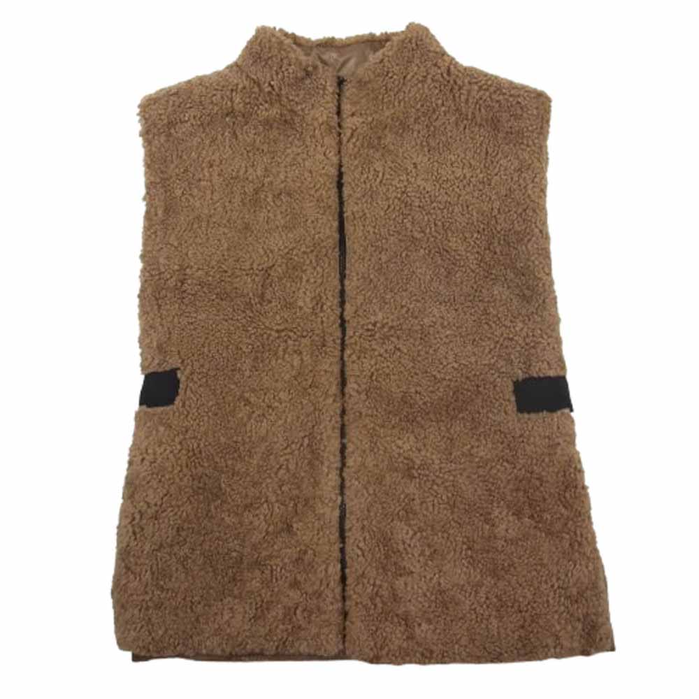 セブンティ ボアフリース切替 ダウンベスト ブラウン系 L【中古】