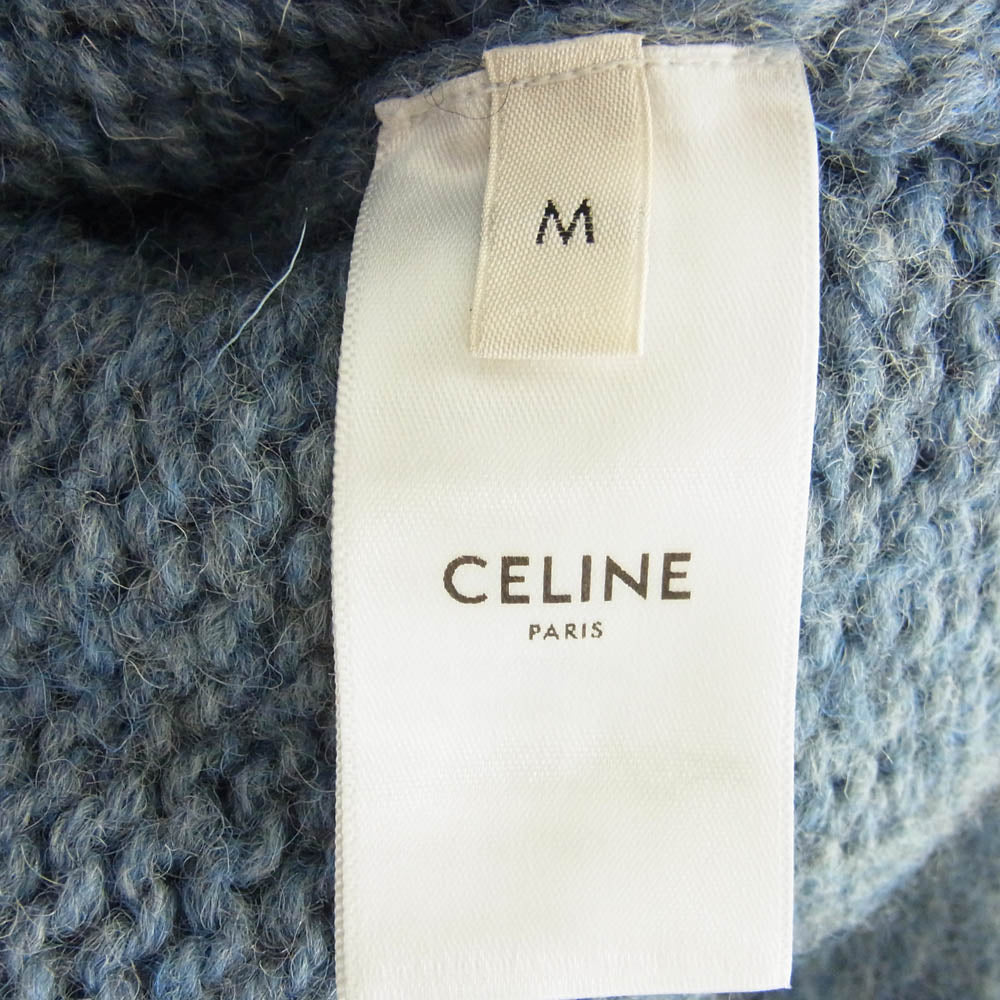 CELINE セリーヌ 2AD301200 ノルディック フェアアイル柄 ウール クルーネック ニット セーター ライトブルー系 M【新古品】【未使用】【中古】