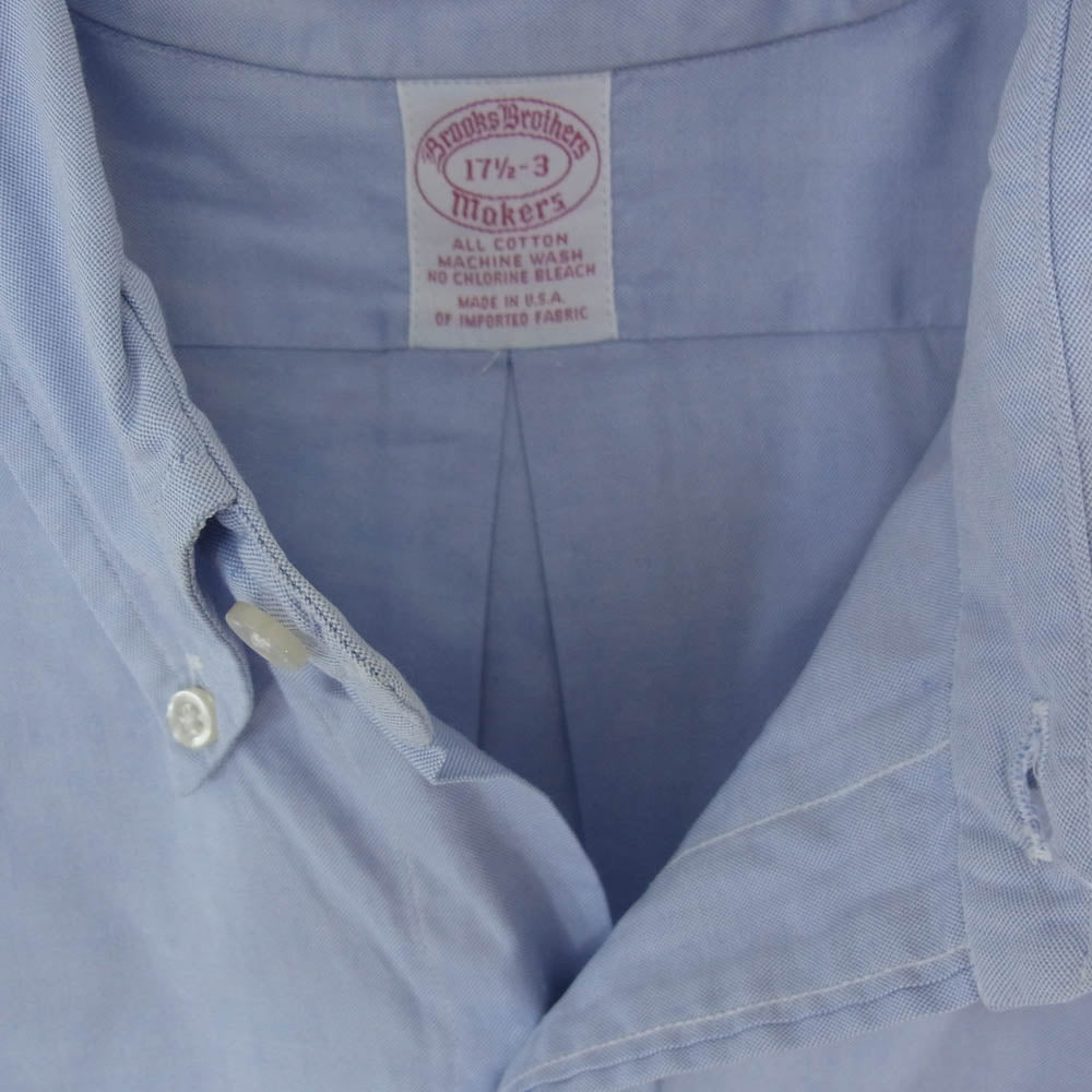 Brooks Brothers ブルックスブラザーズ USA製 EBG刺繍 ボタンダウン 長袖 シャツ ブルー系 17 1/2【中古】