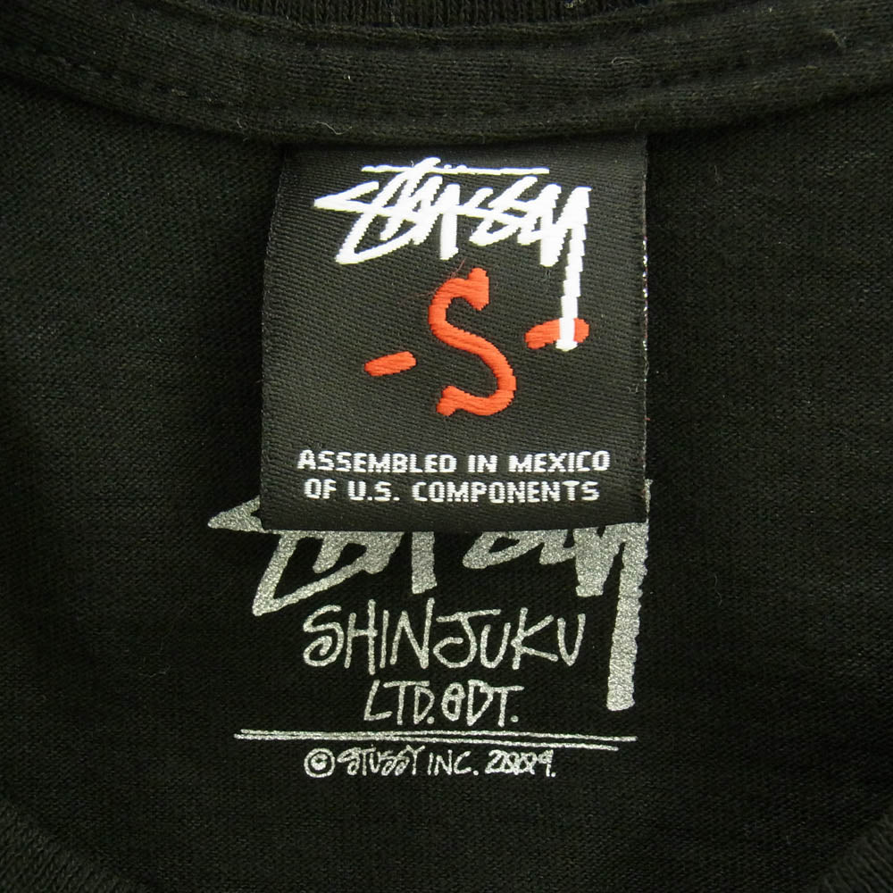 STUSSY ステューシー OLD SKOOL STILL KICK INIT スプレー缶 プリント クルーネック 半袖 Tシャツ ブラック系 S【中古】