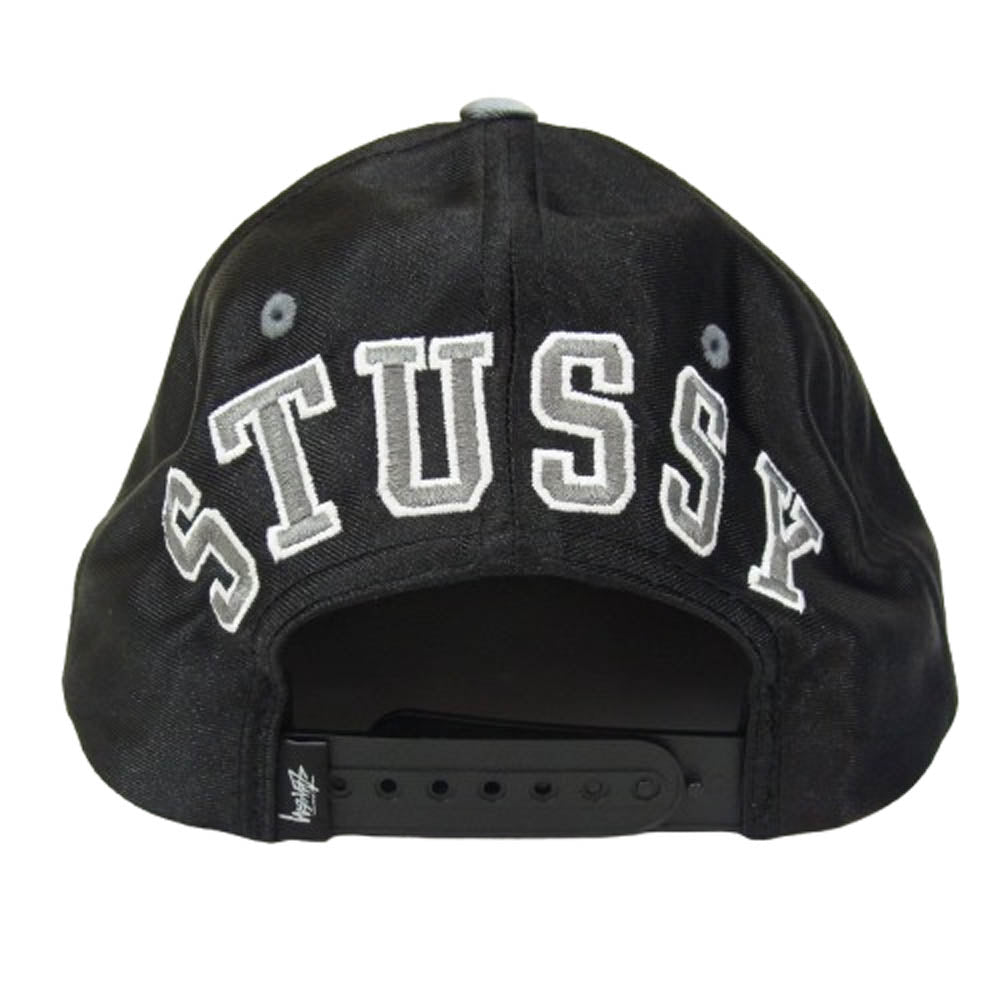 STUSSY ステューシー バックロゴ サテン キャップ 帽子 ブラック系【中古】