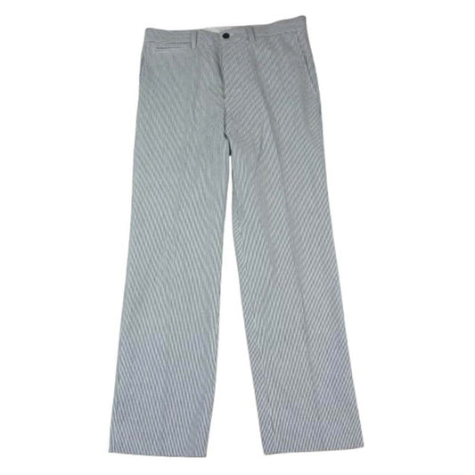 VISVIM ビズビム 22SS 0122105008018 STETSON SLACKS SEERSUCKER リネン混 シアサッカー ストライプ スラックス パンツ ホワイト系 ブラック系 1【新古品】【未使用】【中古】