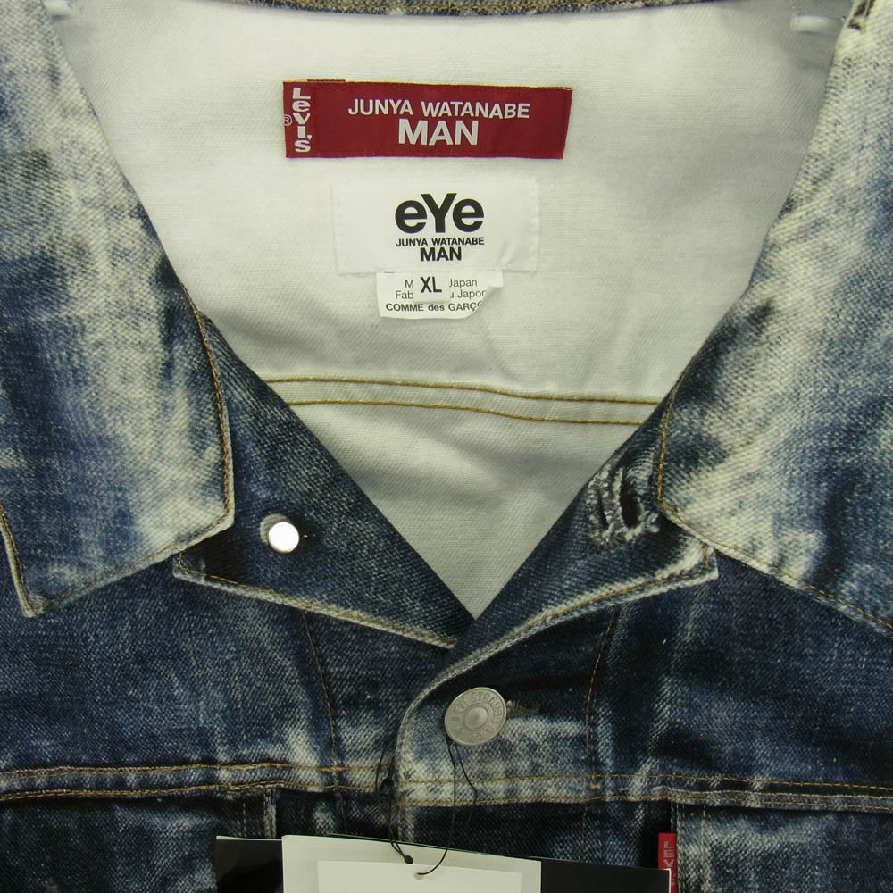 JUNYA WATANABE COMME des GARCONS MAN ジュンヤワタナベコムデギャルソンマン 25SS WO-J911-100 × Levi's リーバイス × BerBerJin ベルベルジン 綿ツイル インクジェットプリント デニム 転写 トロンプルイユ ジャケット インディゴブルー系 XL【新古品】【未使用】【中古】