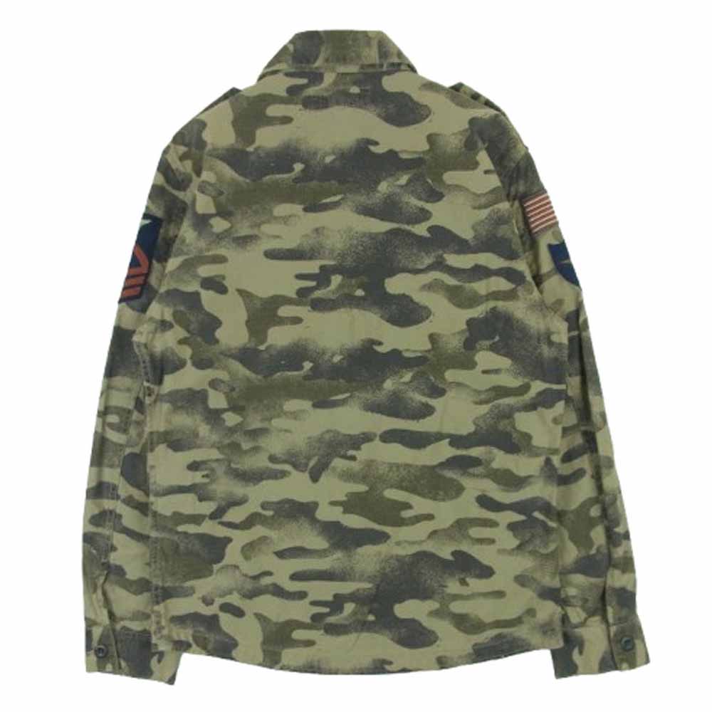 AVIREX アヴィレックス 6165100 カモ柄 ミリタリー 長袖 シャツ ジャケット コットン 中国製 カーキ系 M【中古】