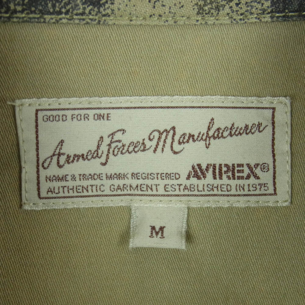 AVIREX アヴィレックス 6165100 カモ柄 ミリタリー 長袖 シャツ ジャケット コットン 中国製 カーキ系 M【中古】
