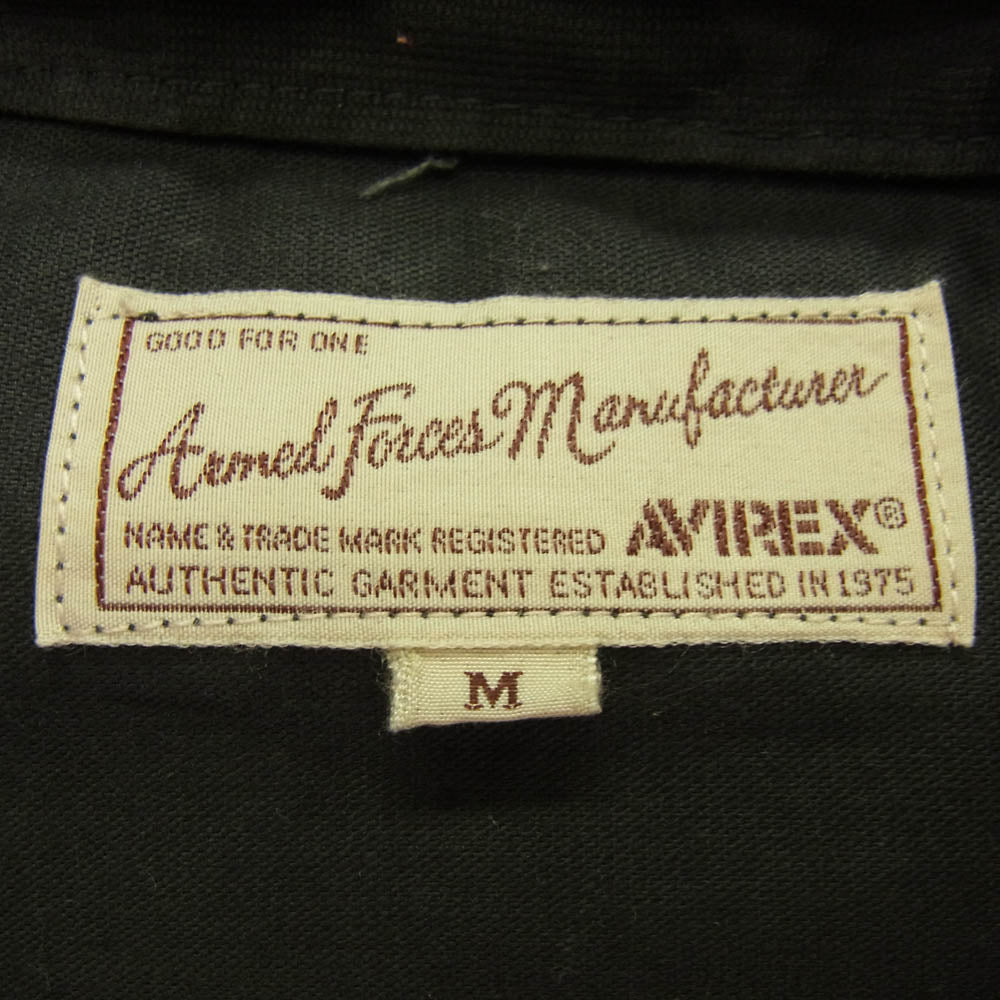 AVIREX アヴィレックス 6155159 USAF PATCHED HOODED SHIRT フード付きシャツ ジャケット ブラック系 M【中古】