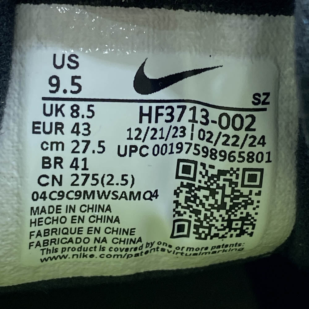 NIKE ナイキ HF3713-002 HUF Air Max 1 Anthracite and Medium Grey ハフ エアマックスワン ローカット スニーカー グレー系 27.5cm【美品】【中古】