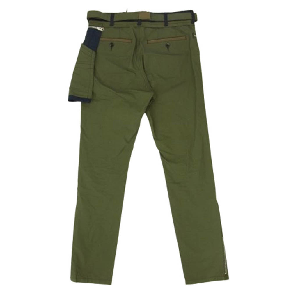 Sacai サカイ 21AW 21-02595M Cotton Oxford Pants コットンオックスフォード パンツ カーキ系 2【中古】