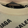 BALENCIAGA バレンシアガ 702952 T3233 オールオーバーロゴ クルーネック ニット ホワイト系 XS【中古】