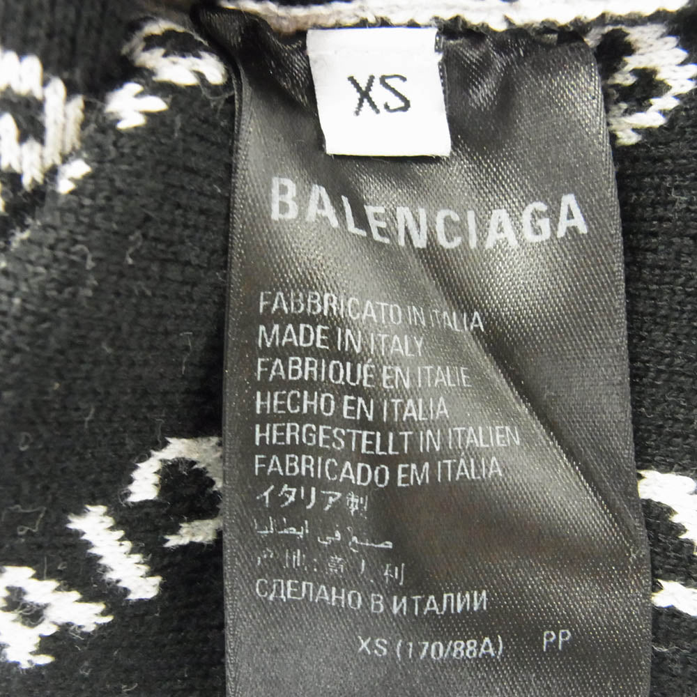 BALENCIAGA バレンシアガ 702952 T3233 オールオーバーロゴ クルーネック ニット ホワイト系 XS【中古】