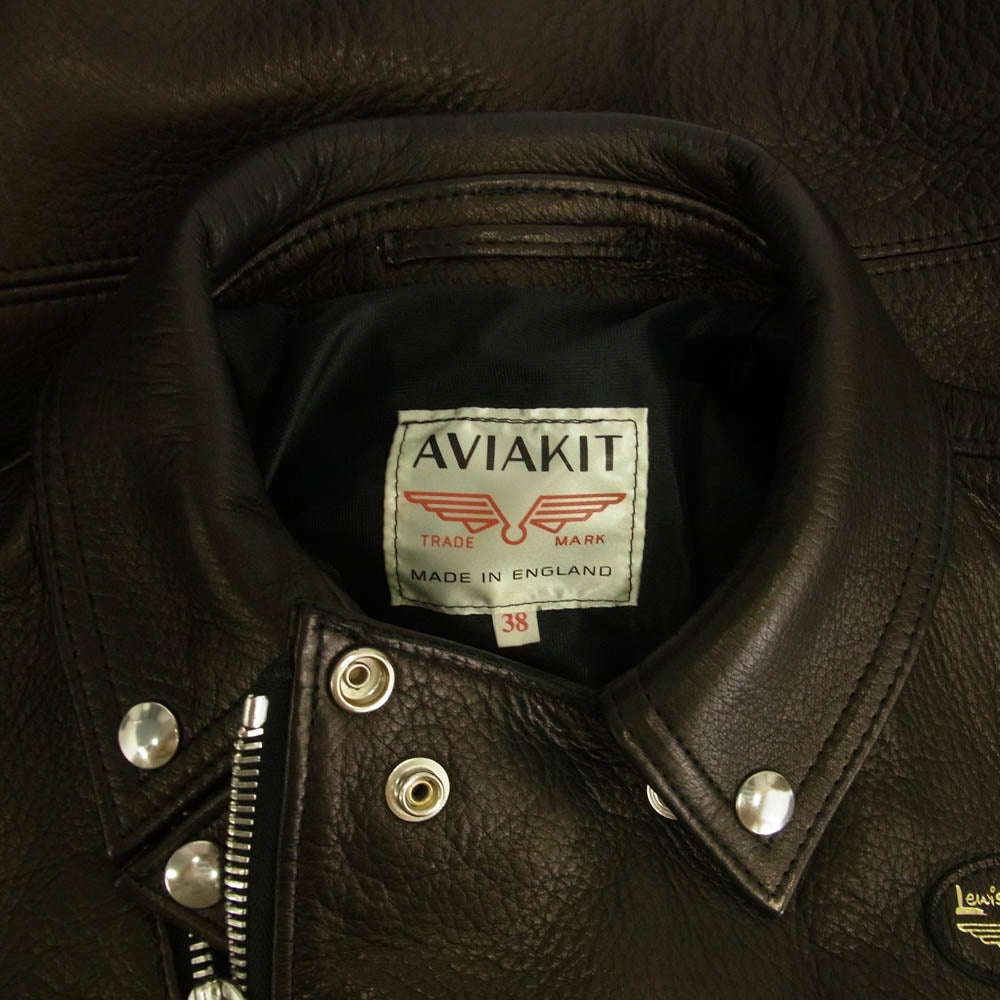 The REAL McCOY'S ザリアルマッコイズ × Lewis Leathers ルイスレザー Lightning ディアスキン ライトニング ライダース ジャケット ブラック系 38【美品】【中古】