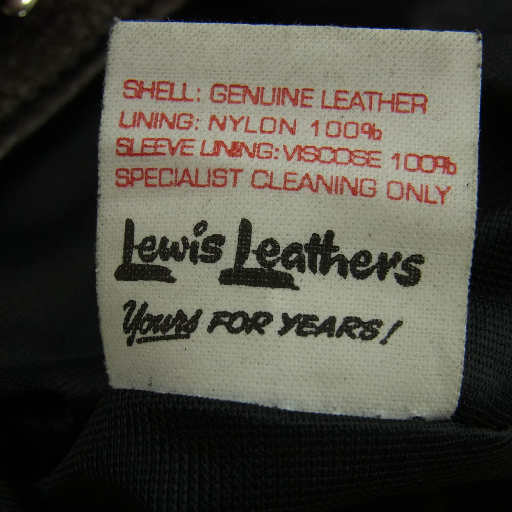 The REAL McCOY'S ザリアルマッコイズ × Lewis Leathers ルイスレザー Lightning ディアスキン ライトニング ライダース ジャケット ダークブラウン系 38【美品】【中古】