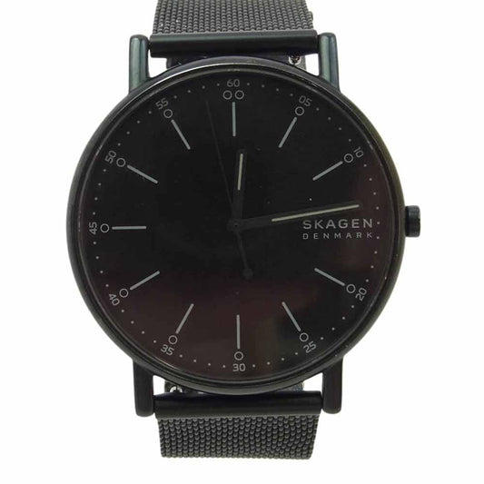 SKAGEN スカーゲン SKW6579 Signatur シグネチャー 三針 ミッドナイト スチールメッシュウォッチ 腕時計 ブラック系【中古】