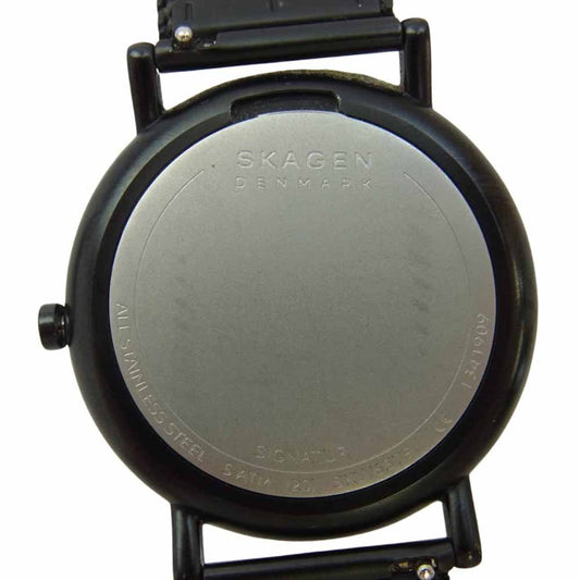 SKAGEN スカーゲン SKW6579 Signatur シグネチャー 三針 ミッドナイト スチールメッシュウォッチ 腕時計 ブラック系【中古】