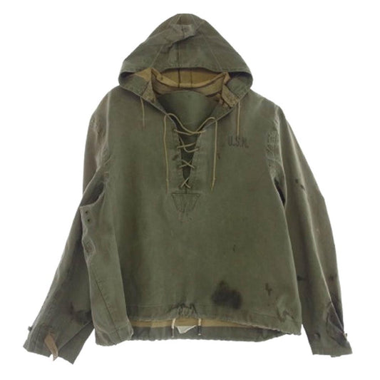 Vintage ヴィンテージ 40s 米軍 USN N-2 レインパーカー カーキ系【中古】