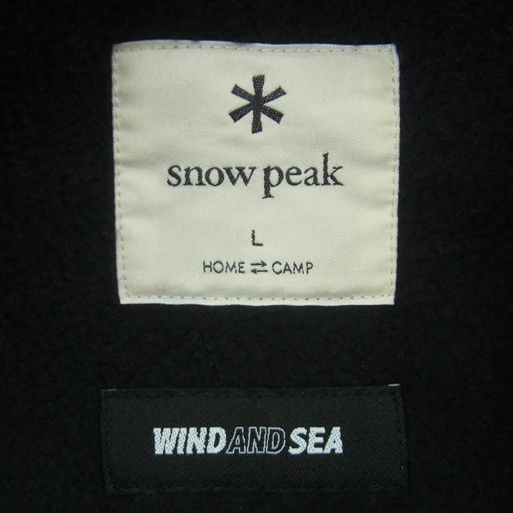 WIND AND SEA ウィンダンシー WAS-PA-21AM701 snow peak スノーピーク THERMAL BOA FLEECE PANTS ボア フリース パンツ ブラック系 L【新古品】【未使用】【中古】