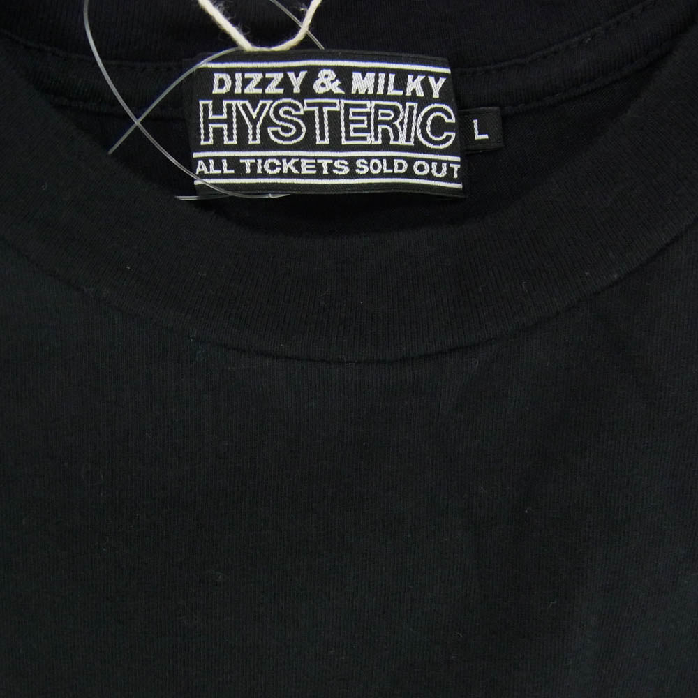 HYSTERIC GLAMOUR ヒステリックグラマー 02253CT06 HOLD YOUR FIRE ホールド ユアー ファイアー プリント 半袖 Tシャツ カットソー ブラック系 L【中古】
