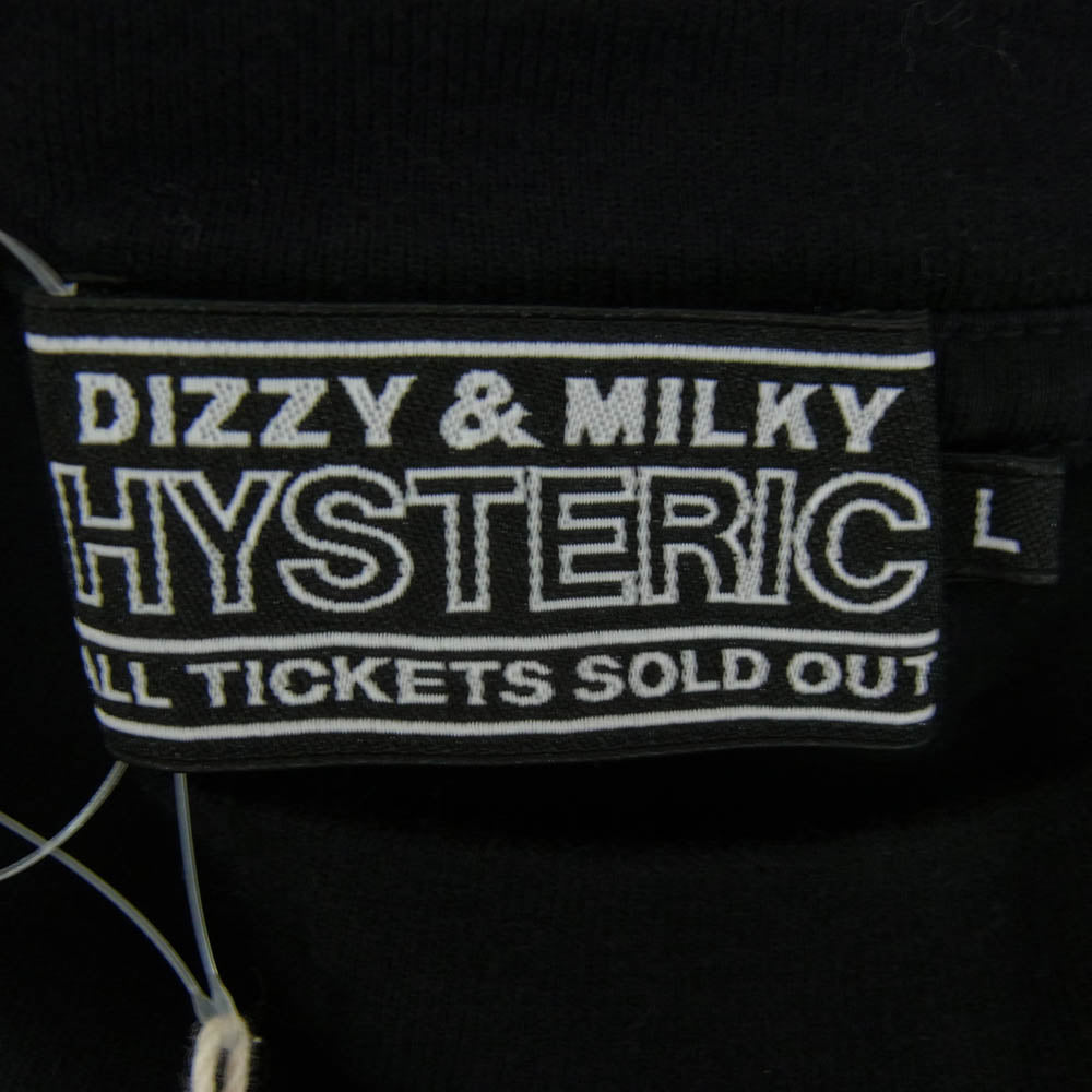 HYSTERIC GLAMOUR ヒステリックグラマー 02253CT06 HOLD YOUR FIRE ホールド ユアー ファイアー プリント 半袖 Tシャツ カットソー ブラック系 L【中古】