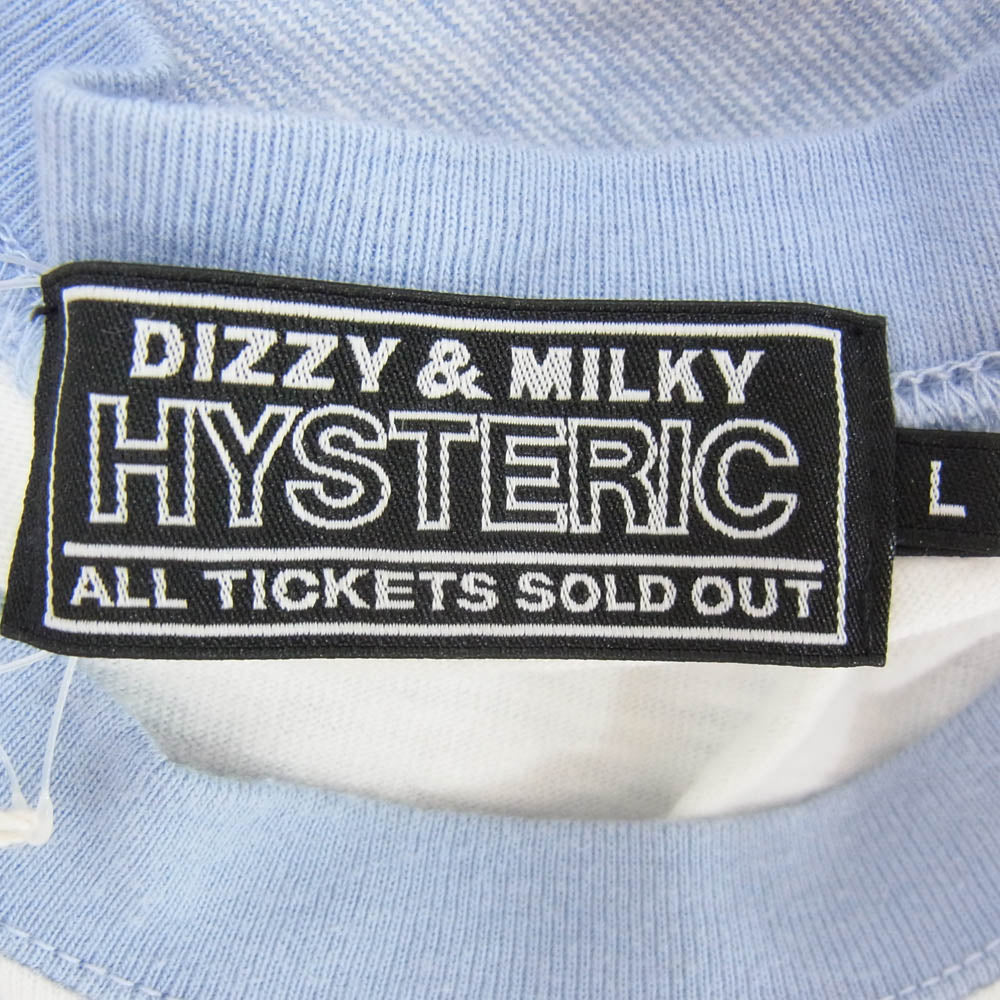 HYSTERIC GLAMOUR ヒステリックグラマー 02251CL08 HYSTERIC JEANS ヒステリック ジーンズ ラグラン 七分袖 Tシャツ カットソー ブルー系 L【中古】