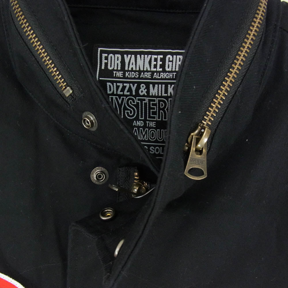 HYSTERIC GLAMOUR ヒステリックグラマー 25SS 02251AB11 HYSTERIC ロゴワッペン レーシング ジャケット ブルゾン ブラック系 L【中古】