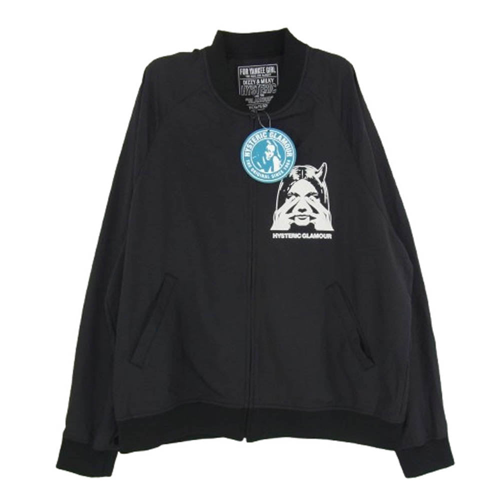 HYSTERIC GLAMOUR ヒステリックグラマー 25SS 02251AB12 SEE NO EVIL シー ノー イービル プリント リブ ブルゾン ジャケット ブラック系 L【中古】
