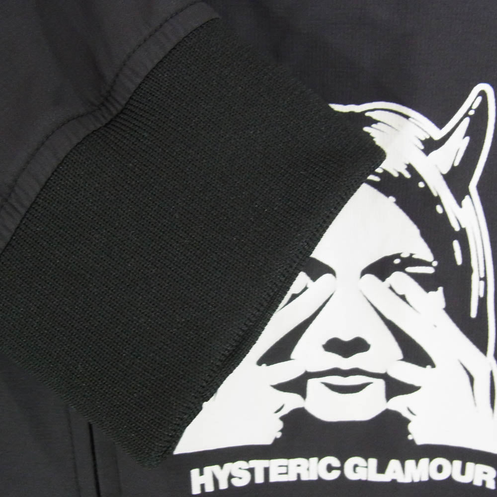 HYSTERIC GLAMOUR ヒステリックグラマー 25SS 02251AB12 SEE NO EVIL シー ノー イービル プリント リブ ブルゾン ジャケット ブラック系 L【中古】