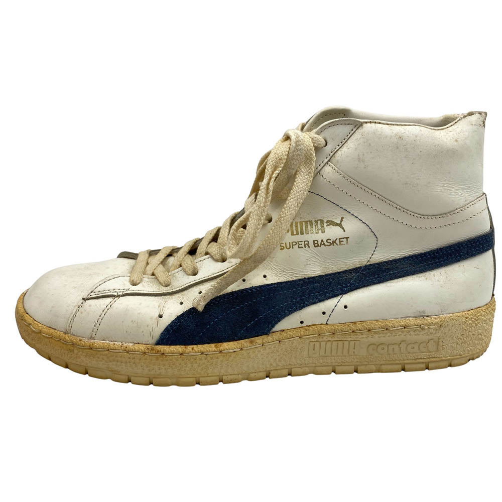PUMA プーマ 【観賞用】ヴィンテージ 70s ユーゴスラビア製 SUPER BASKET Hi スーパーバスケット ハイカット スニーカー ホワイト系 8 1/2【中古】
