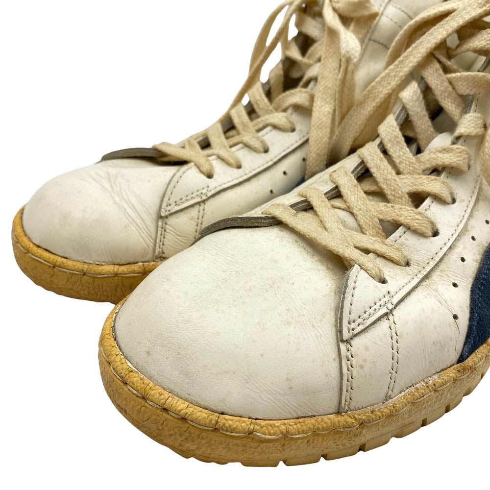 PUMA プーマ 【観賞用】ヴィンテージ 70s ユーゴスラビア製 SUPER BASKET Hi スーパーバスケット ハイカット スニーカー ホワイト系 8 1/2【中古】