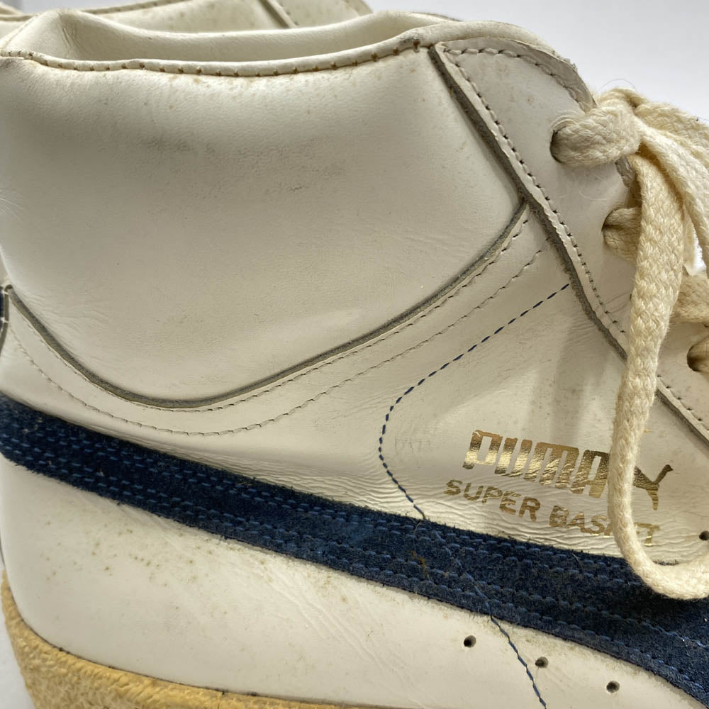 PUMA プーマ 【観賞用】ヴィンテージ 70s ユーゴスラビア製 SUPER BASKET Hi スーパーバスケット ハイカット スニーカー ホワイト系 8 1/2【中古】