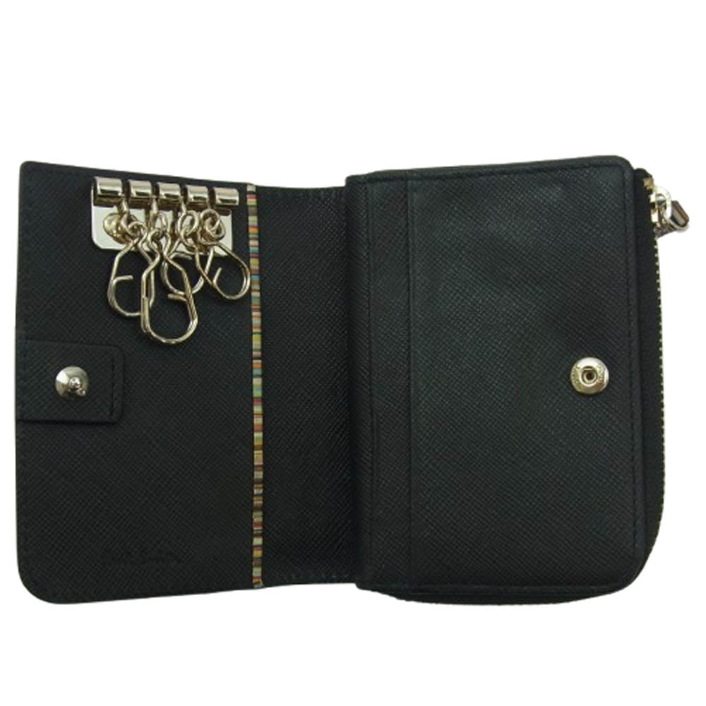 Paul Smith ポール・スミス レザー コインケース キーケース ブラック系【中古】