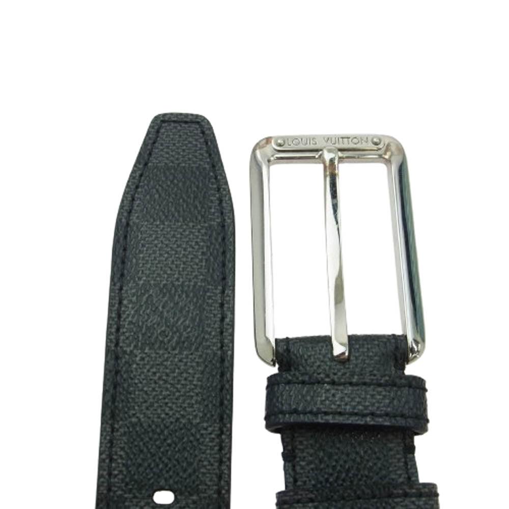 LOUIS VUITTON ルイ・ヴィトン M9636　 ダミエグラフィット シルバー金具 スクエアバックル ベルト ブラック系【中古】