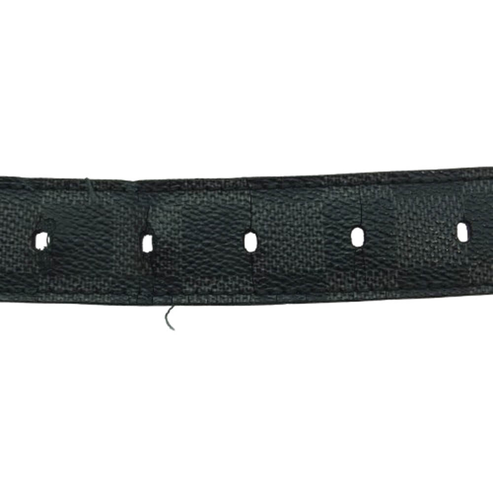 LOUIS VUITTON ルイ・ヴィトン M9636　 ダミエグラフィット シルバー金具 スクエアバックル ベルト ブラック系【中古】