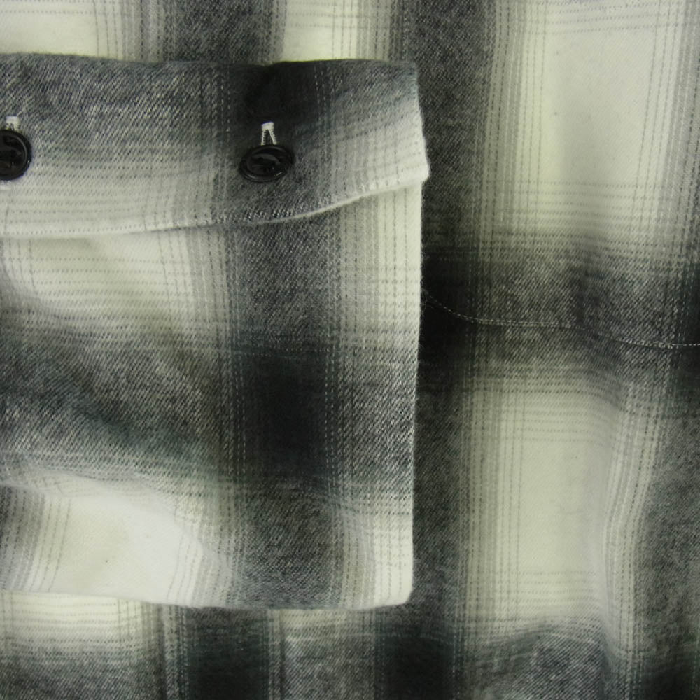 THE SHINZONE ザ シンゾーン 22AW 22AMSBL04 DOUBLE CUFF CHECK BLOUSE ダブルカフ オンブレチェック ブラウス 長袖 シャツ グレー系 36【中古】