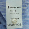 PORTER CLASSIC ポータークラシック レギュラーカラー ロールアップ 長袖 ストライプ シャツ ライトブルー系 ホワイト系 M【中古】