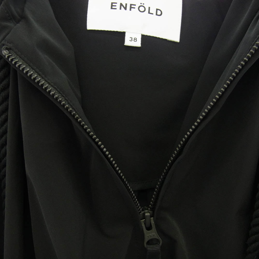 ENFOLD エンフォルド 300FS130-2380 タフタフーデッド ブルゾン ジップアップ ジャケット ブラック系 38【中古】
