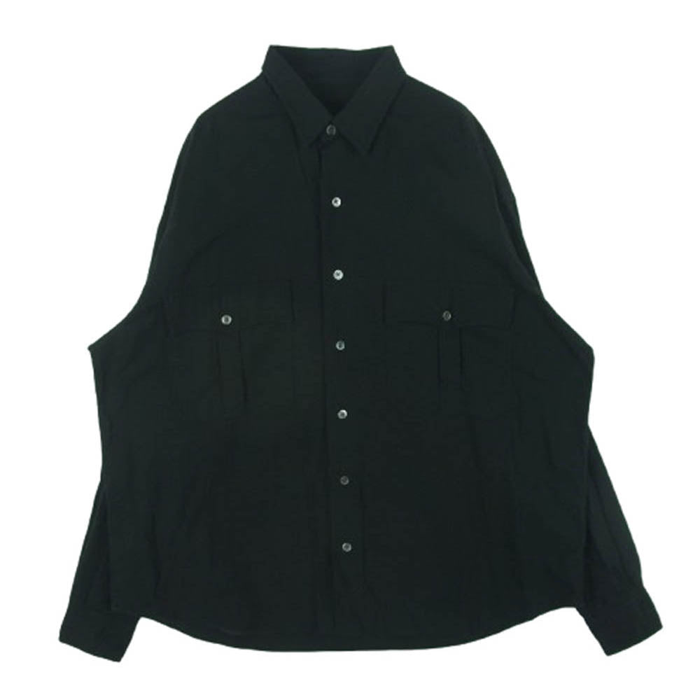 PORTER CLASSIC ポータークラシック レギュラーカラー ロールアップ 長袖 シャツ コットン 日本製 ブラック系 M【中古】