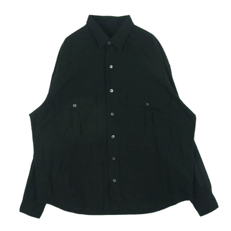 PORTER CLASSIC ポータークラシック レギュラーカラー ロールアップ 長袖 シャツ コットン 日本製 ブラック系 M【中古】