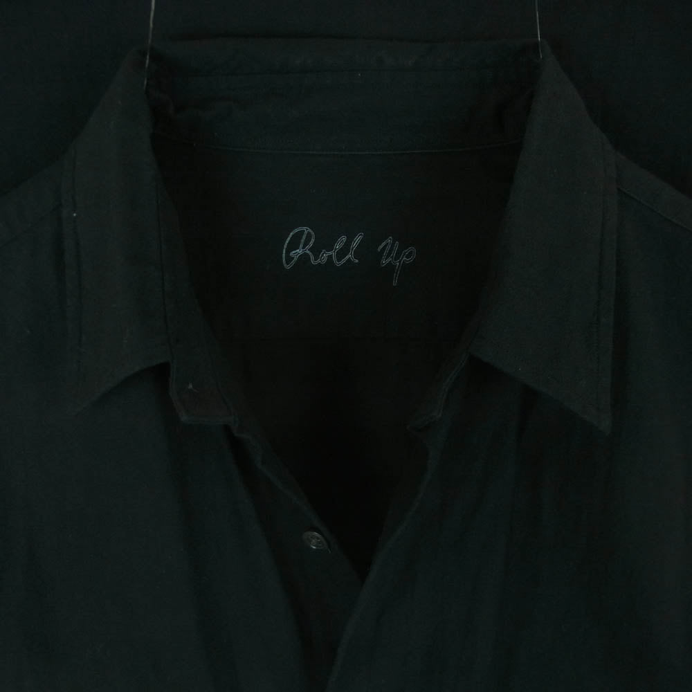 PORTER CLASSIC ポータークラシック レギュラーカラー ロールアップ 長袖 シャツ コットン 日本製 ブラック系 M【中古】