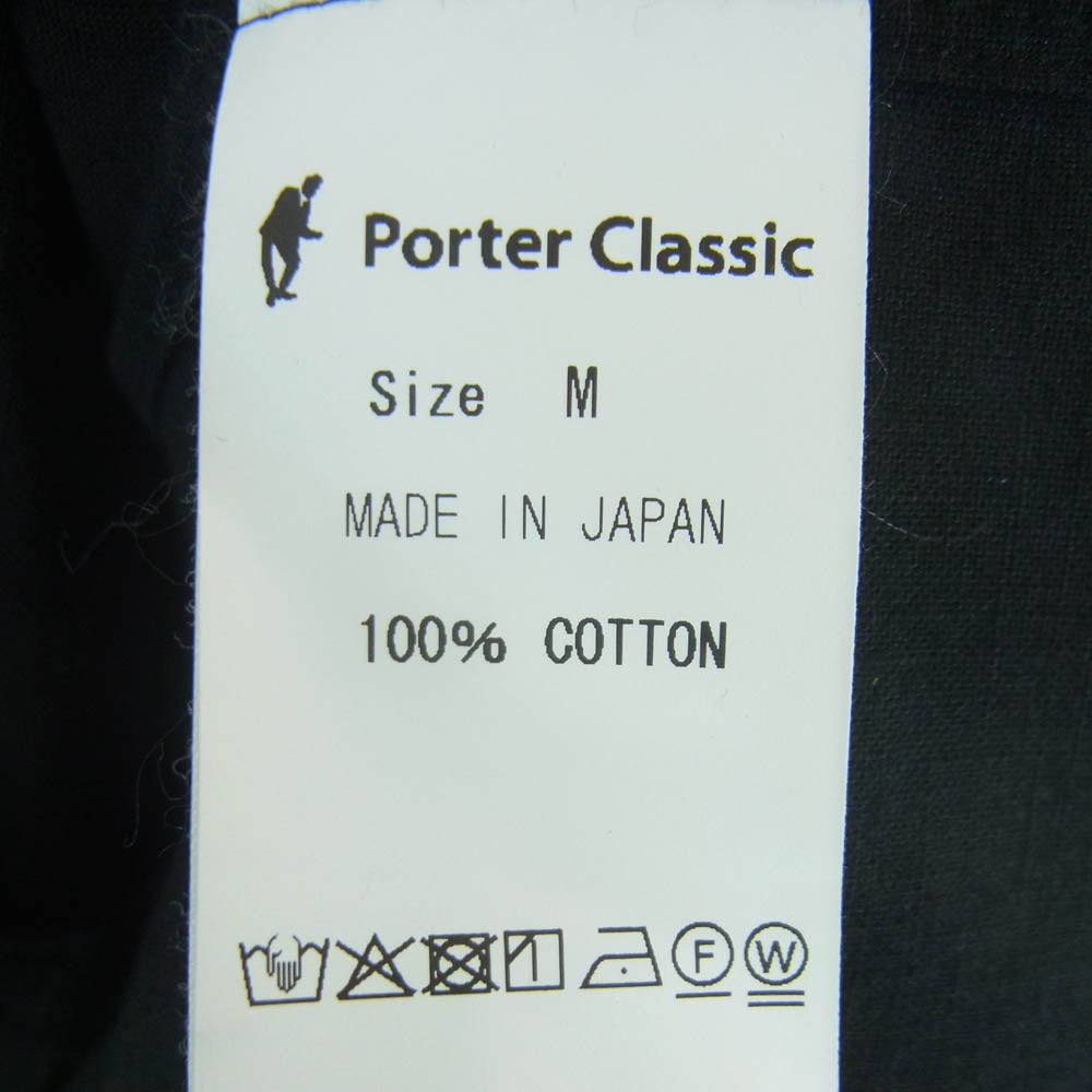 PORTER CLASSIC ポータークラシック レギュラーカラー ロールアップ 長袖 シャツ コットン 日本製 ブラック系 M【中古】