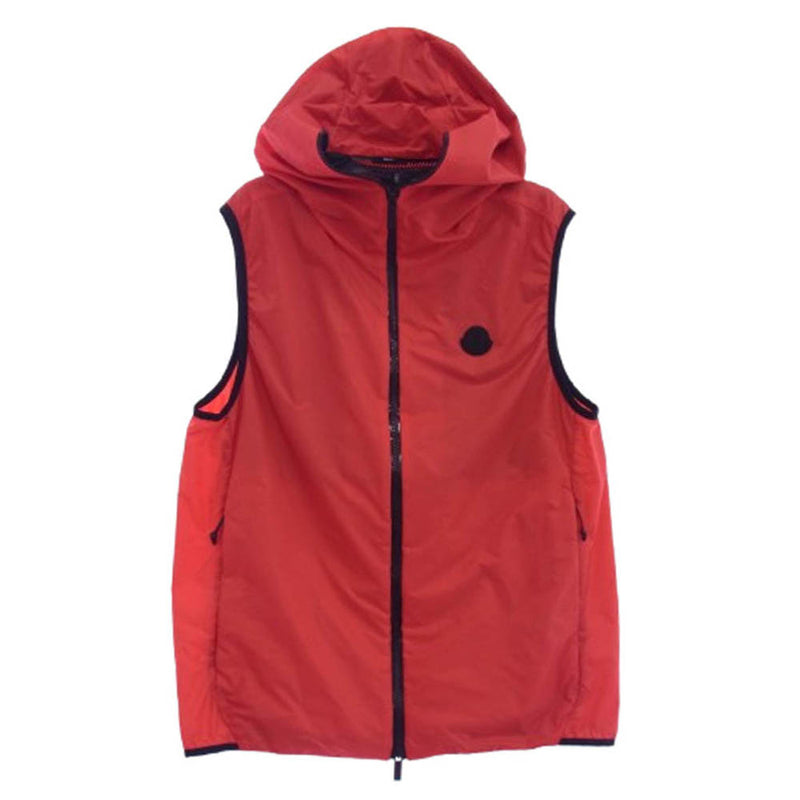 MONCLER モンクレール 23SS I10911A00107 PAKITO フルジップ フード ナイロン ベスト レッド系 2【中古】