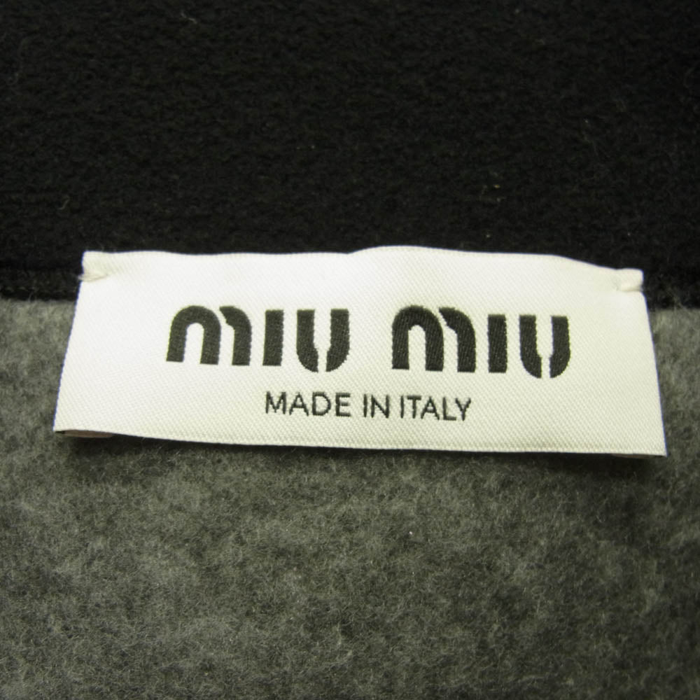 MIUMIU ミュウミュウ MJL042 S000 ロゴ刺繍 ジップアップ フリース スウェットシャツ ブルゾン ジャケット グレー系 S【中古】