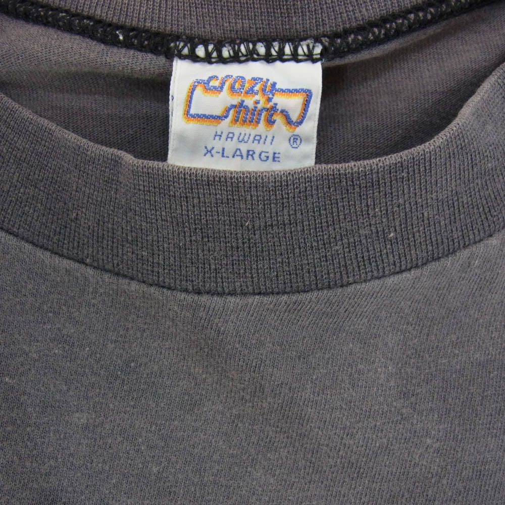 HARLEY DAVIDSON ハーレーダビッドソン 80s~90s VINTAGE crazy shirts ボディPACIFIC 両面プリント ヴィンテージ 半袖 Tシャツ チャコール系 XL【中古】